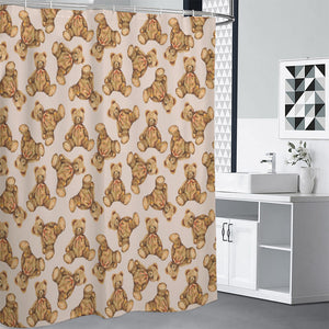 Watercolor Teddy Bear Pattern Print Premium Shower Curtain