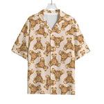 Watercolor Teddy Bear Pattern Print Rayon Hawaiian Shirt