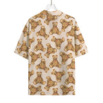 Watercolor Teddy Bear Pattern Print Rayon Hawaiian Shirt