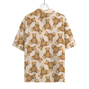 Watercolor Teddy Bear Pattern Print Rayon Hawaiian Shirt