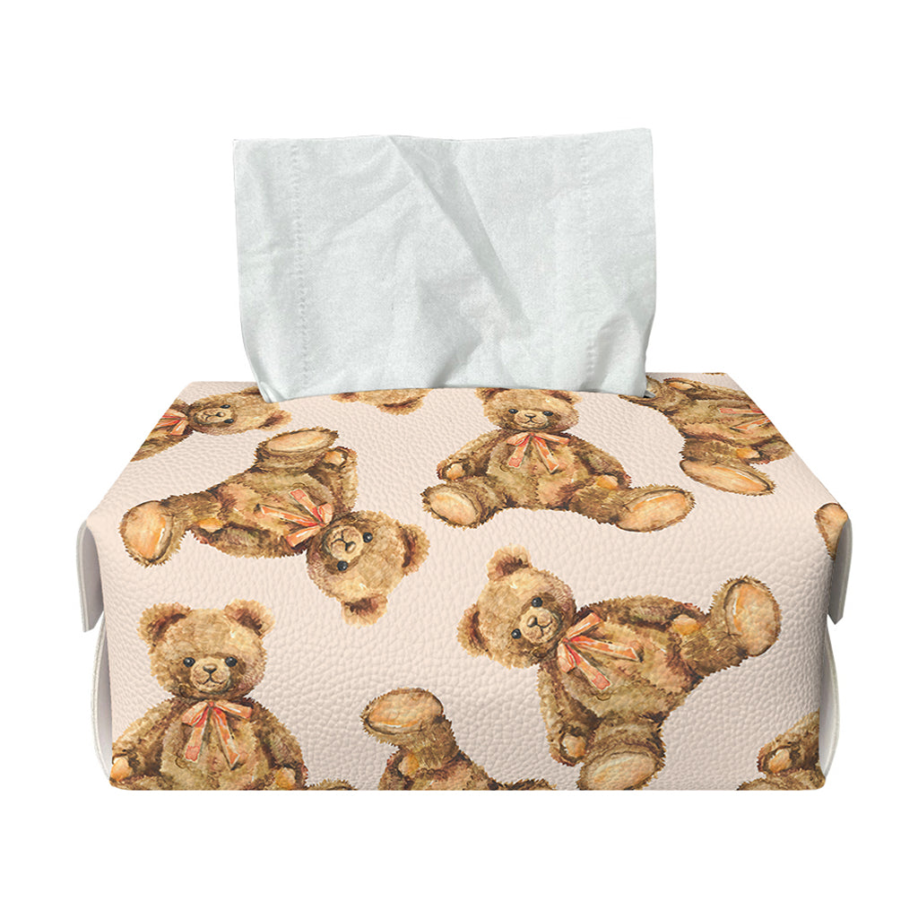 Watercolor Teddy Bear Pattern Print Rectangle Tissue Box Cover