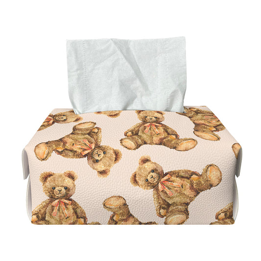 Watercolor Teddy Bear Pattern Print Rectangle Tissue Box Cover