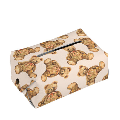 Watercolor Teddy Bear Pattern Print Rectangle Tissue Box Cover