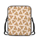 Watercolor Teddy Bear Pattern Print Rectangular Crossbody Bag
