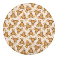Watercolor Teddy Bear Pattern Print Round Blanket