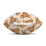 Watercolor Teddy Bear Pattern Print Rugby Ball