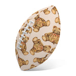 Watercolor Teddy Bear Pattern Print Rugby Ball