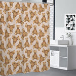 Watercolor Teddy Bear Pattern Print Shower Curtain