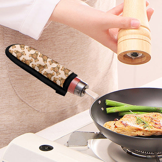 Watercolor Teddy Bear Pattern Print Skillet Handle Cover