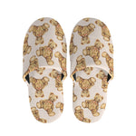 Watercolor Teddy Bear Pattern Print Slippers
