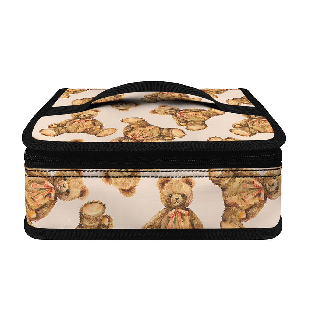 Watercolor Teddy Bear Pattern Print Small Lunch Bag