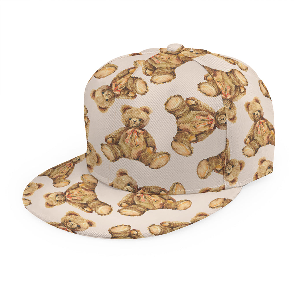 Watercolor Teddy Bear Pattern Print Snapback Cap