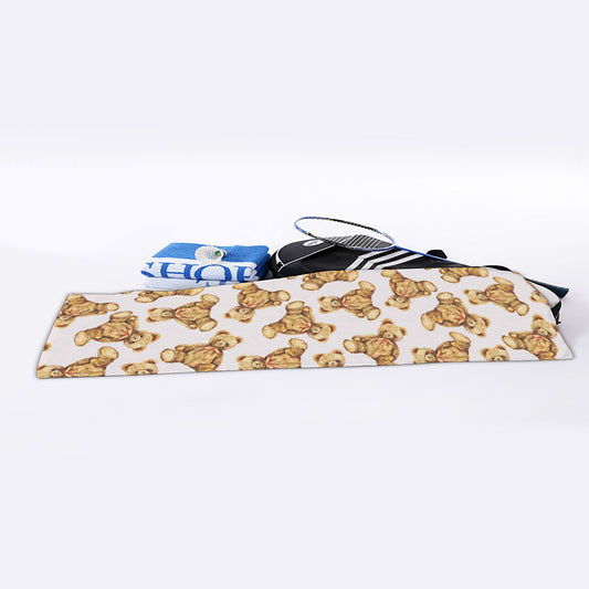 Watercolor Teddy Bear Pattern Print Sports Towel