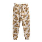 Watercolor Teddy Bear Pattern Print Sweatpants