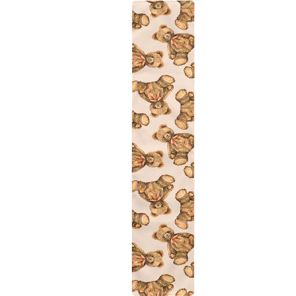Watercolor Teddy Bear Pattern Print Table Runner