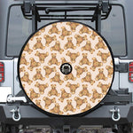 Watercolor Teddy Bear Pattern Print Tire Cover With Camera Hole