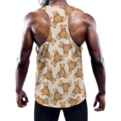 Watercolor Teddy Bear Pattern Print Training Tank Top