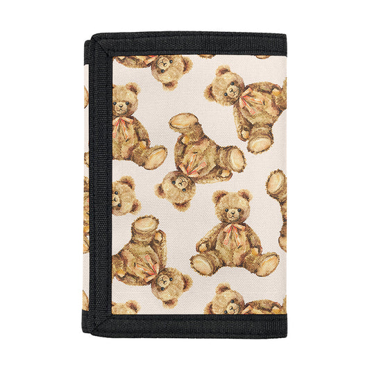 Watercolor Teddy Bear Pattern Print Trifold Wallet