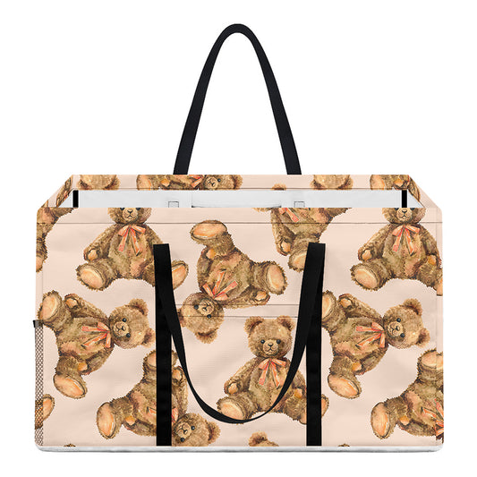 Watercolor Teddy Bear Pattern Print Utility Tote Bag