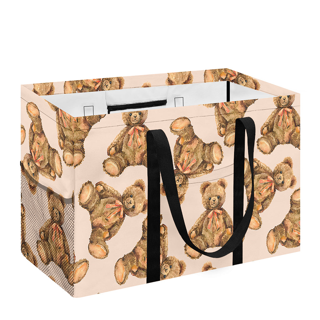 Watercolor Teddy Bear Pattern Print Utility Tote Bag