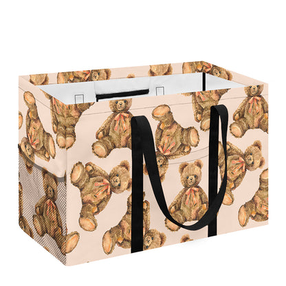 Watercolor Teddy Bear Pattern Print Utility Tote Bag