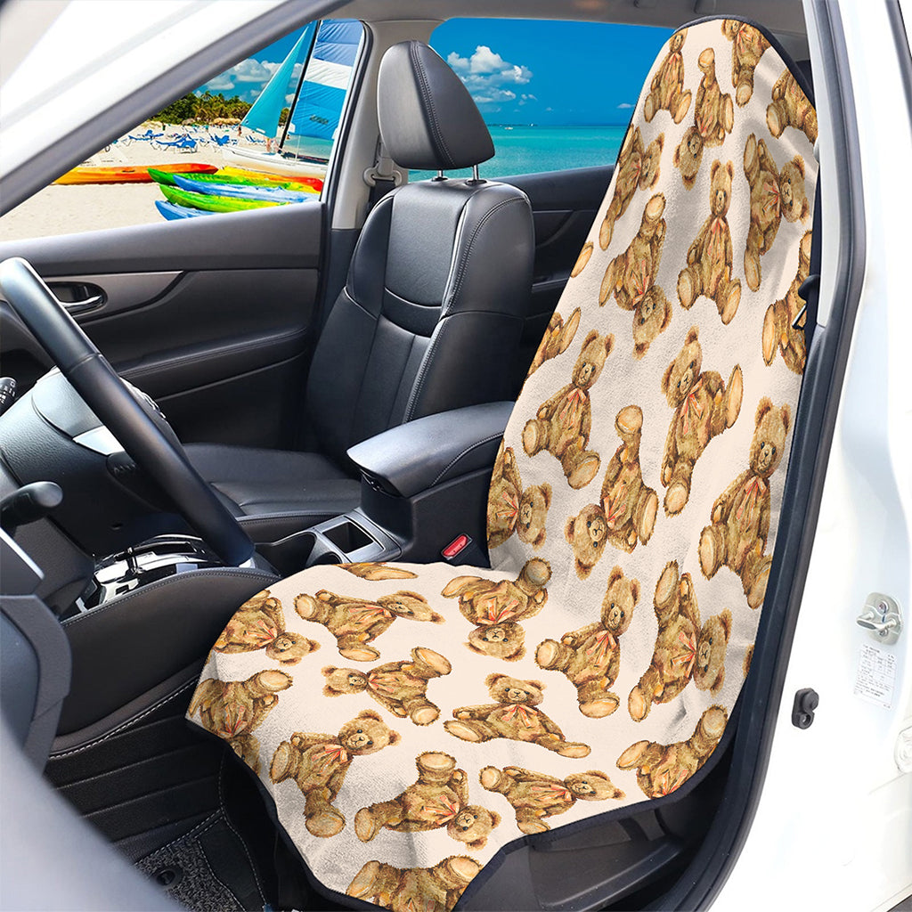 Watercolor Teddy Bear Pattern Print Waterproof Car Seat Cover