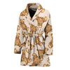 Watercolor Teddy Bear Pattern Print Women's Bathrobe