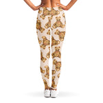 Watercolor Teddy Bear Pattern Print Women's Leggings