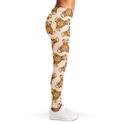 Watercolor Teddy Bear Pattern Print Women's Leggings