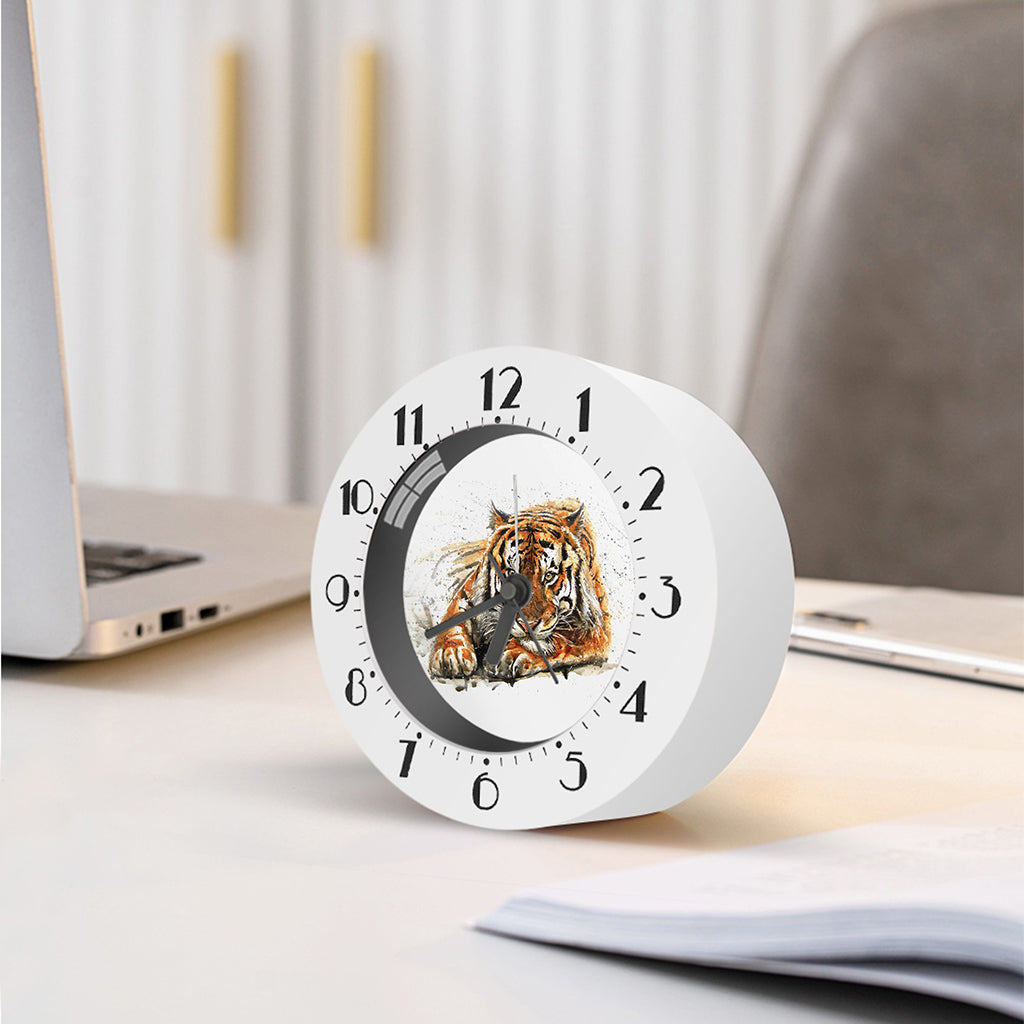Watercolor Tiger Print Alarm Clock