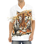 Watercolor Tiger Print Aloha Shirt