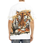 Watercolor Tiger Print Aloha Shirt