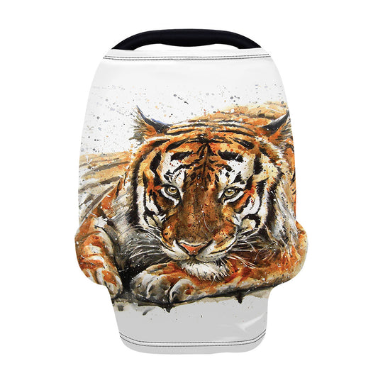 Watercolor Tiger Print Baby Seat Cover