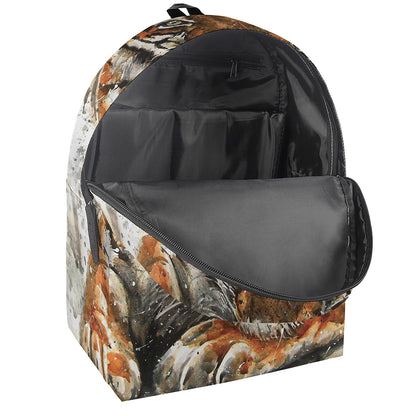 Watercolor Tiger Print Backpack