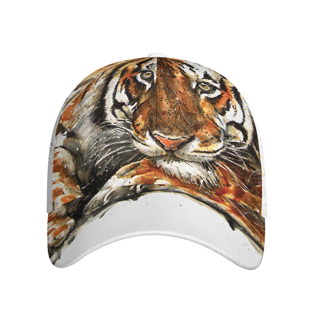 Watercolor Tiger Print Baseball Cap