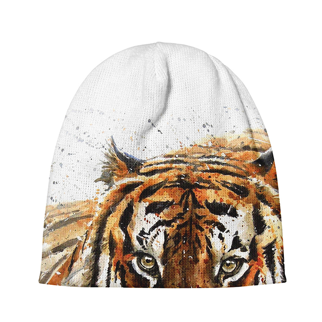 Watercolor Tiger Print Beanie