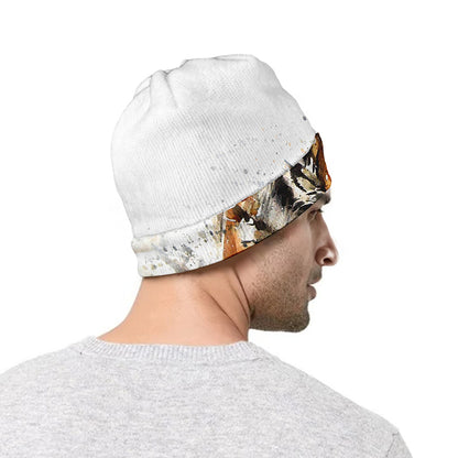 Watercolor Tiger Print Beanie