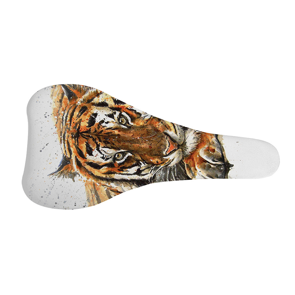 Watercolor Tiger Print Bicycle Seat Cover