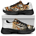 Watercolor Tiger Print Black Chunky Shoes