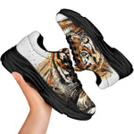 Watercolor Tiger Print Black Chunky Shoes