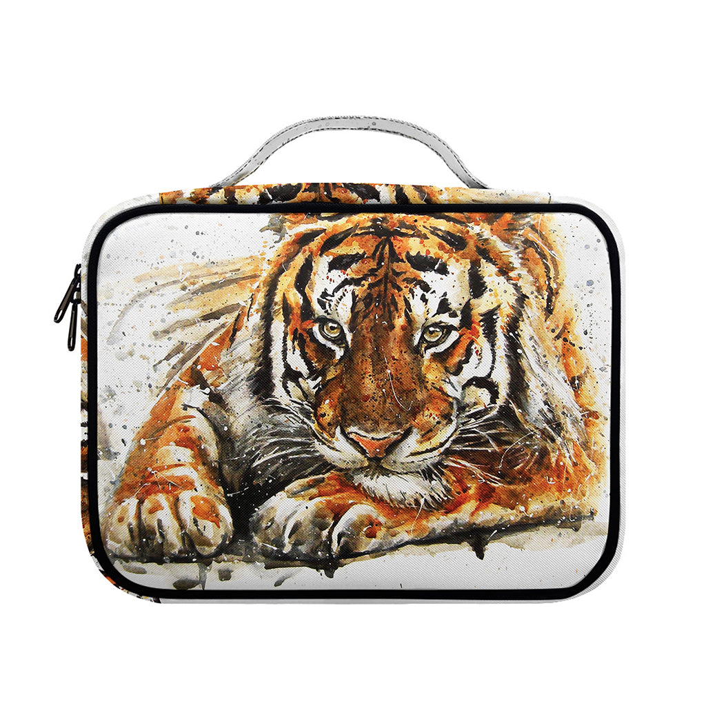 Watercolor Tiger Print Briefcase Bible Bag