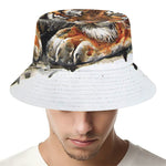 Watercolor Tiger Print Bucket Hat
