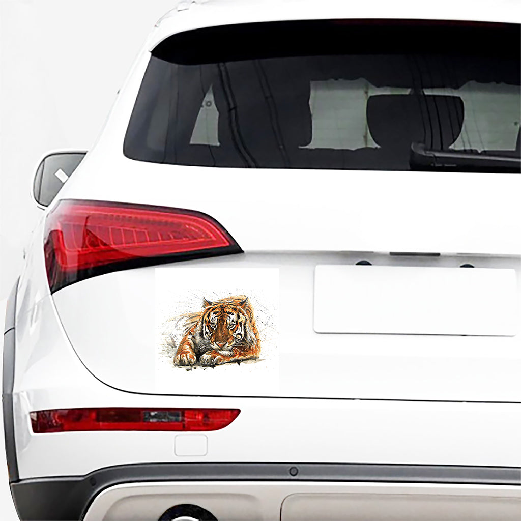 Watercolor Tiger Print Car Sticker