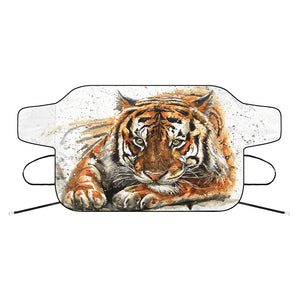 Watercolor Tiger Print Car Windshield Snow Cover