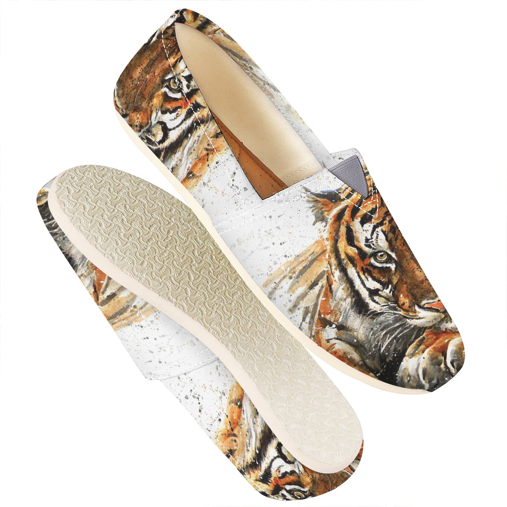 Watercolor Tiger Print Casual Shoes