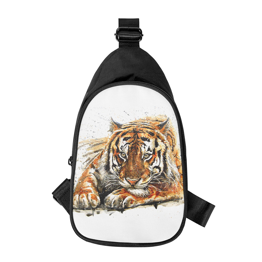Watercolor Tiger Print Chest Bag