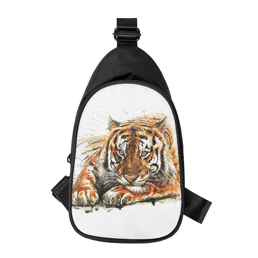 Watercolor Tiger Print Chest Bag