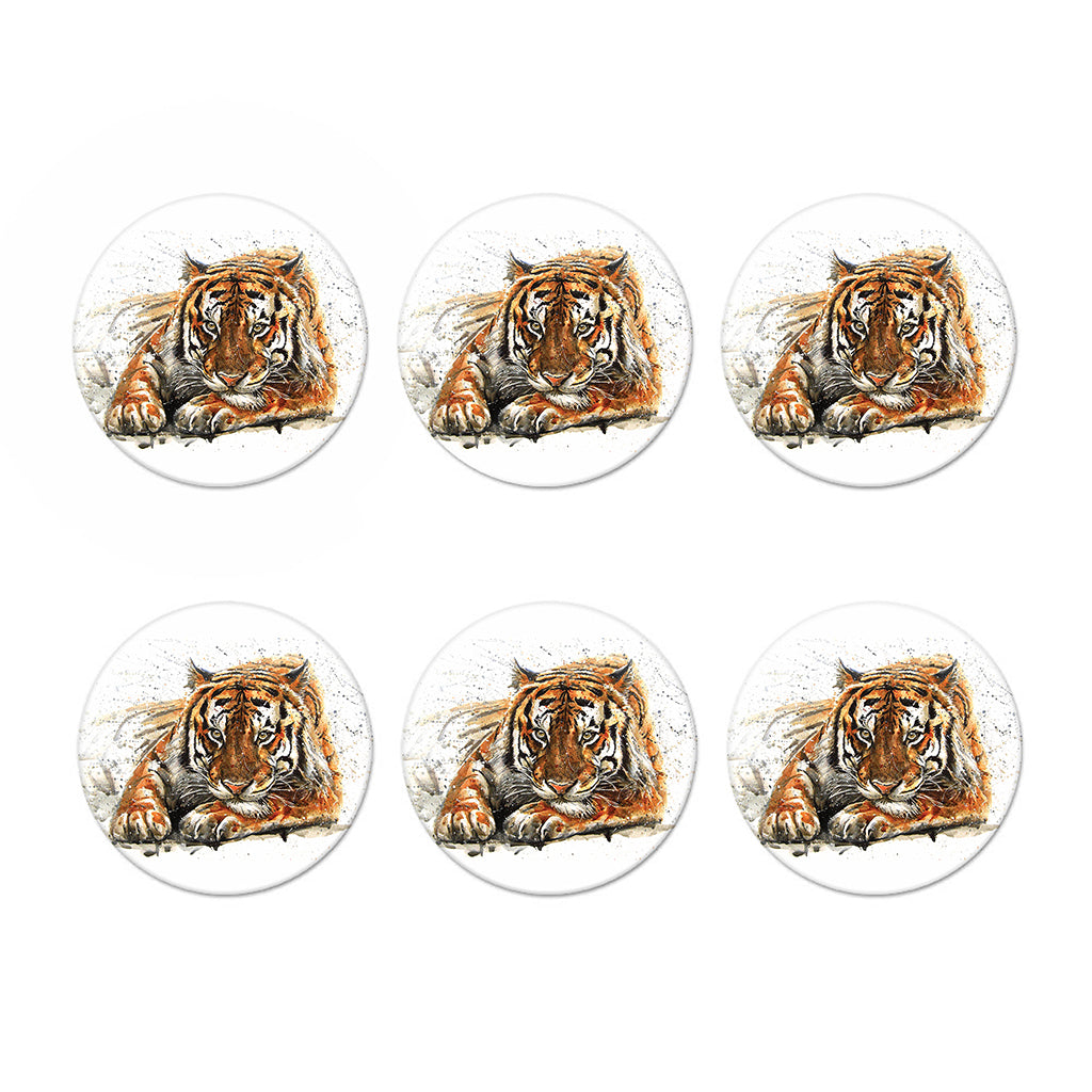 Watercolor Tiger Print Coaster Set