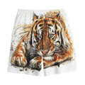 Watercolor Tiger Print Cotton Shorts