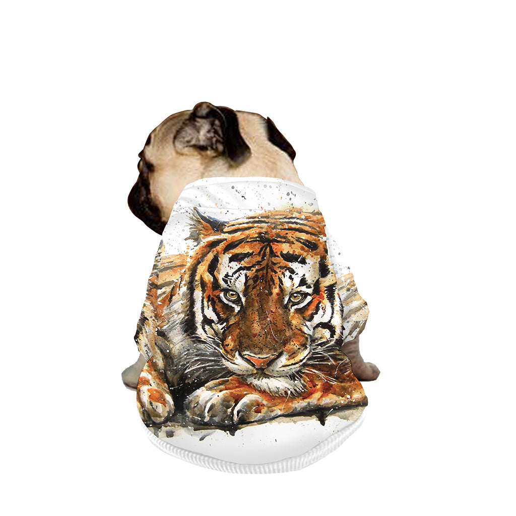 Watercolor Tiger Print Dog Zip Up Jacket